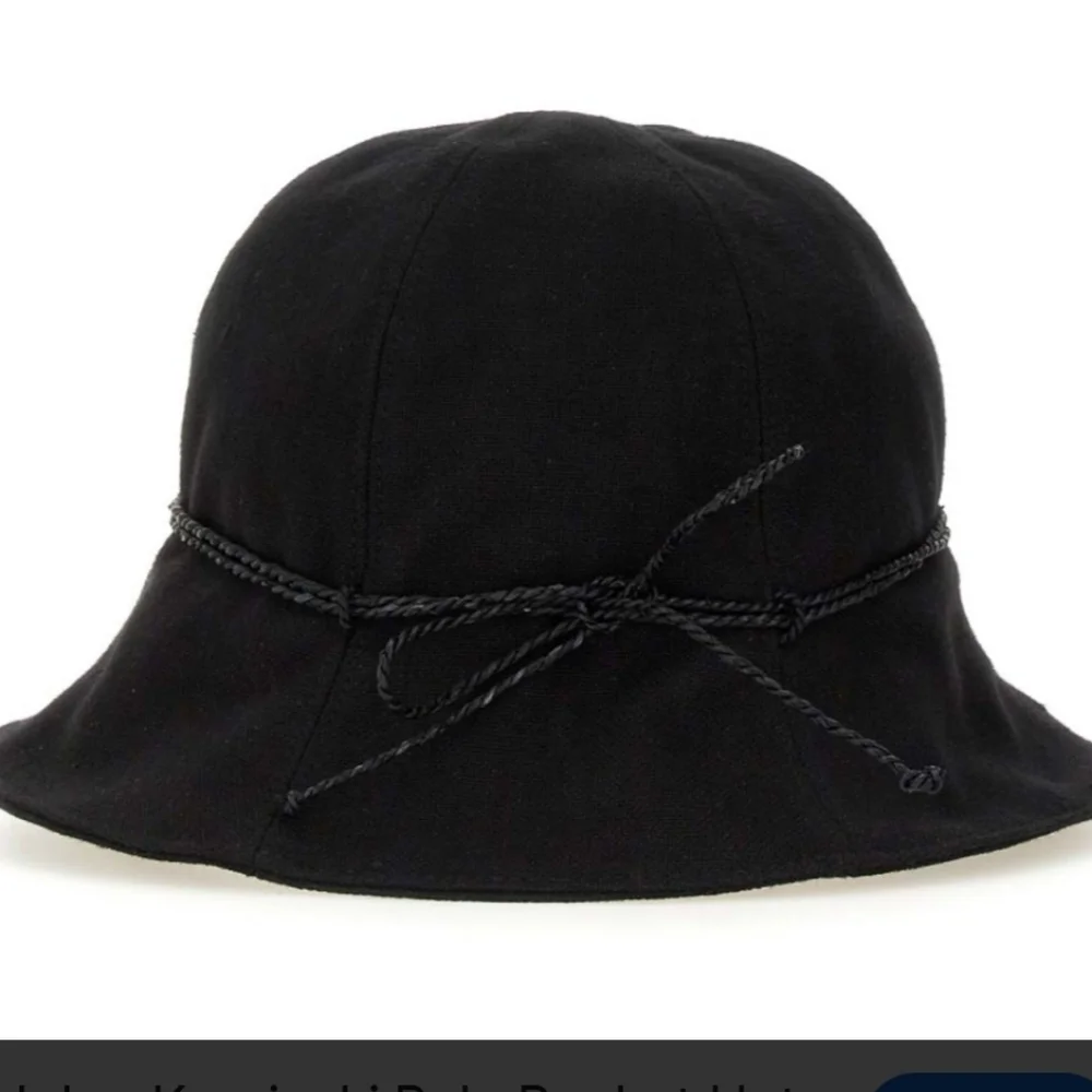 HELEN KAMINSKI LOGO-CHARM COTTON BUCKET HAT IN BLACK : SIZE:ONE SIZE